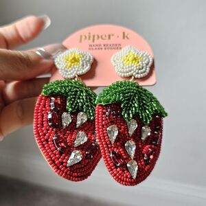 Piper K Strawberry Beaded Earrings